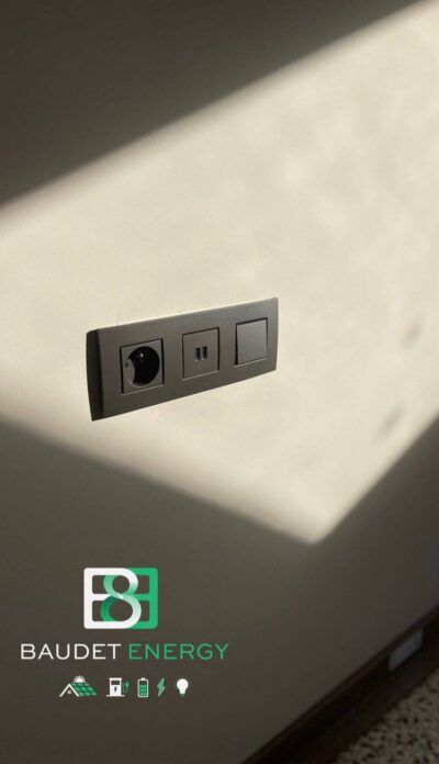 Zwarte stopcontacten, USB-C stopcontact en schakelaar