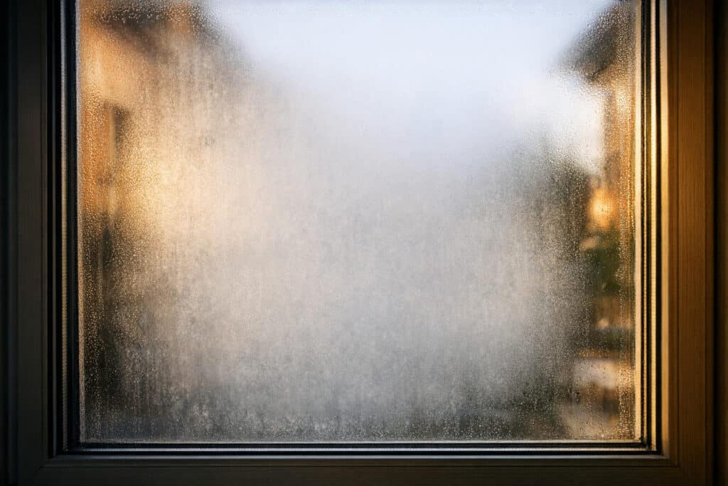 Condensatie tussen dubbele beglazing door defecte afdichting