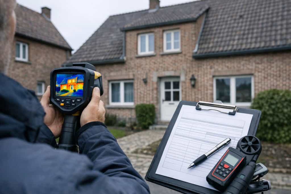 Ervaren vakman gespecialiseerd in energielabel woning aan het werk