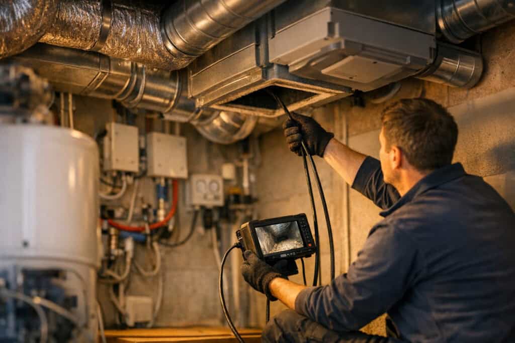 Professionele luchtkanaal reiniging met vakkundige uitrusting