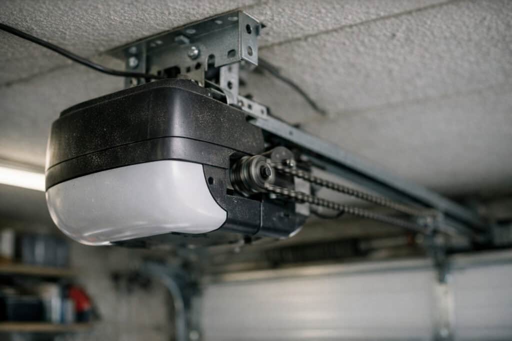 Luidruchtige motor van garagepoort met slijtage
