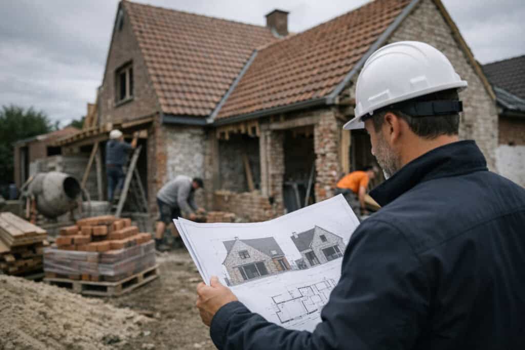 Ervaren vakman gespecialiseerd in sloopwerk aan het werk