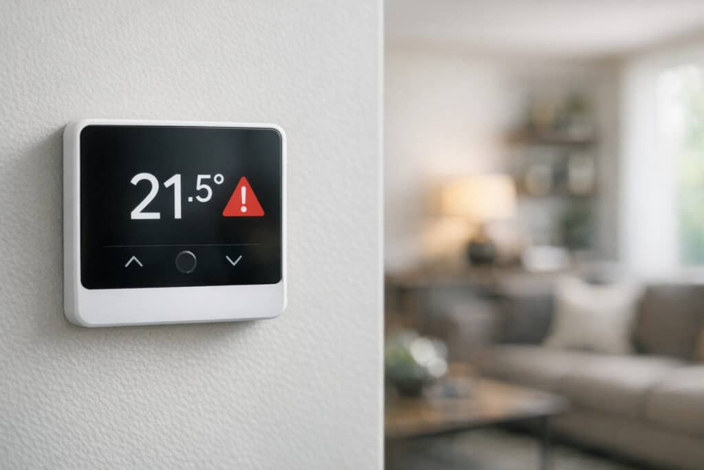 Thermostaat die de verwarming niet inschakelt met foutmelding