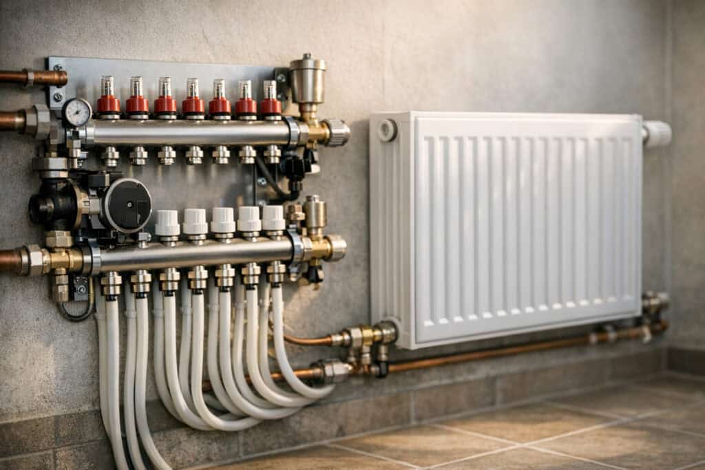Combinatie van vloerverwarming en radiatoren die niet goed samenwerkt