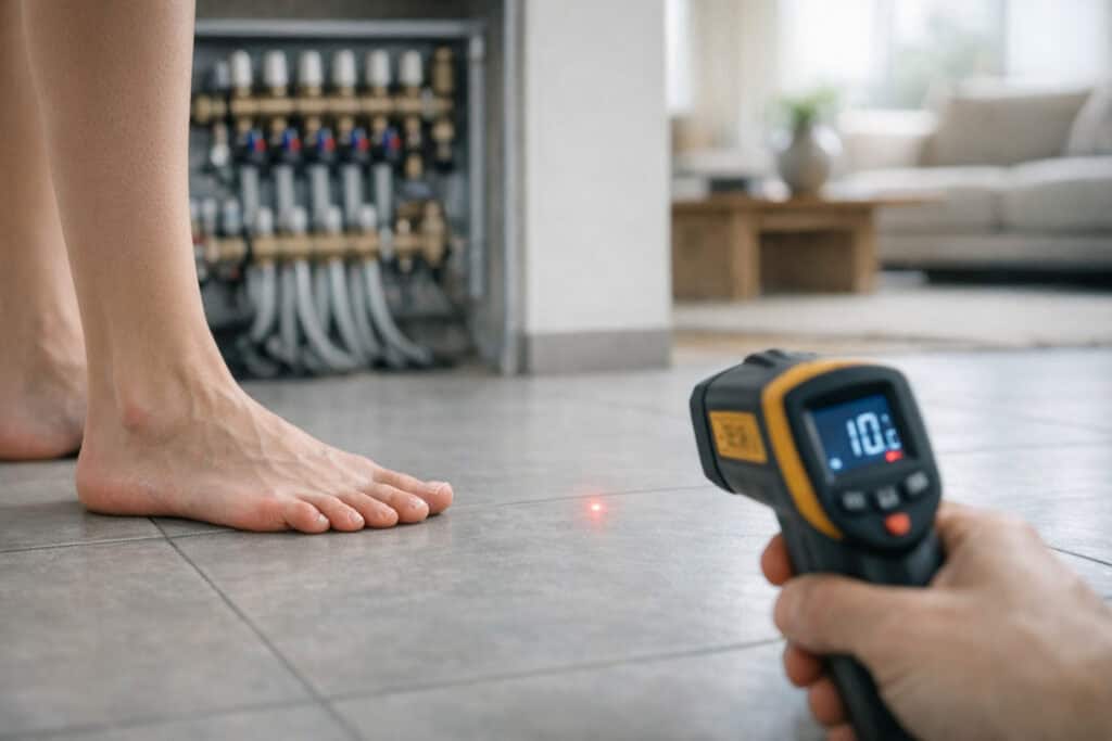 Koude vloer ondanks ingeschakelde vloerverwarming