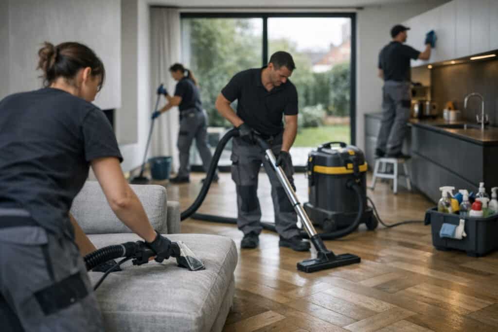 Professionele huisschoonmaak met vakkundige uitrusting