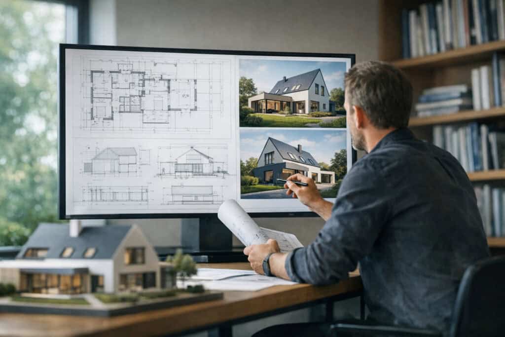 Vakman die advies geeft over interieurontwerp
