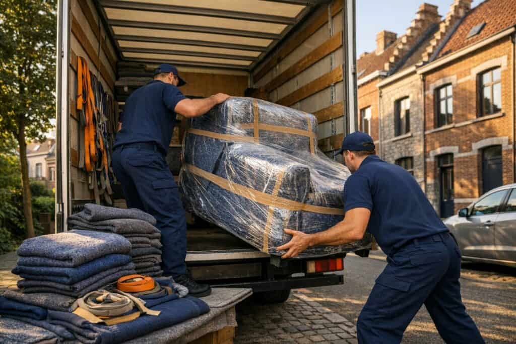 Ervaren vakman gespecialiseerd in verhuisbedrijven aan het werk