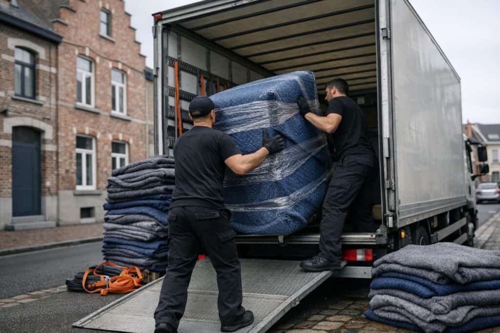 Ervaren vakman gespecialiseerd in verhuizen aan het werk