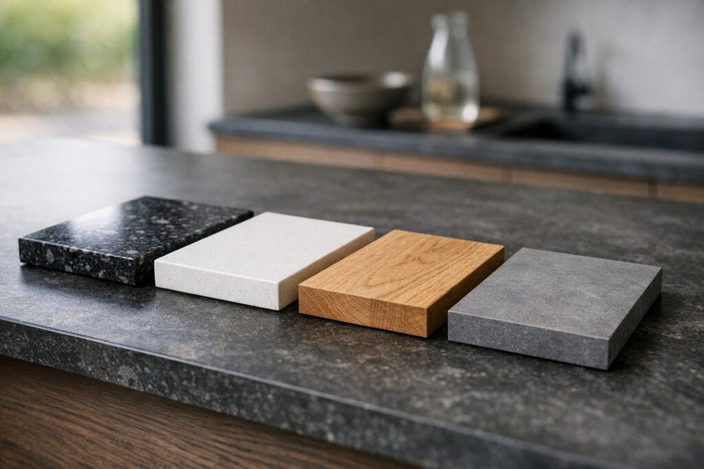 Vergelijking van keukenblad materialen: graniet, composiet, hout en Dekton