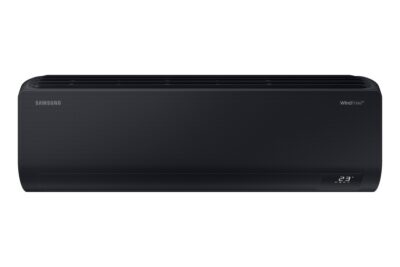 Samsung WindFree airco in zwart, vooraanzicht
